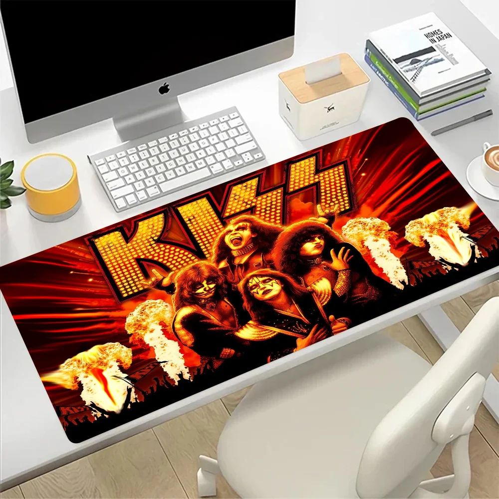 Kiss Band Large Mouse Pad Gaming Mousepad PC Gamer XXL Computer Office Mouse Mat Silicone Keyboard Mat Desk Pad Laptop Mausepad