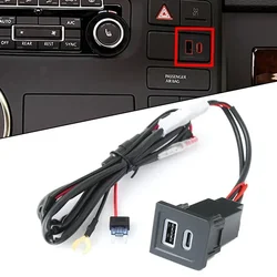 For Multivan T5 2003-2015 USB PD+QC3.0 Quick Car Charger Socket Replacement Harness 12V/24 Quick Charge Socket