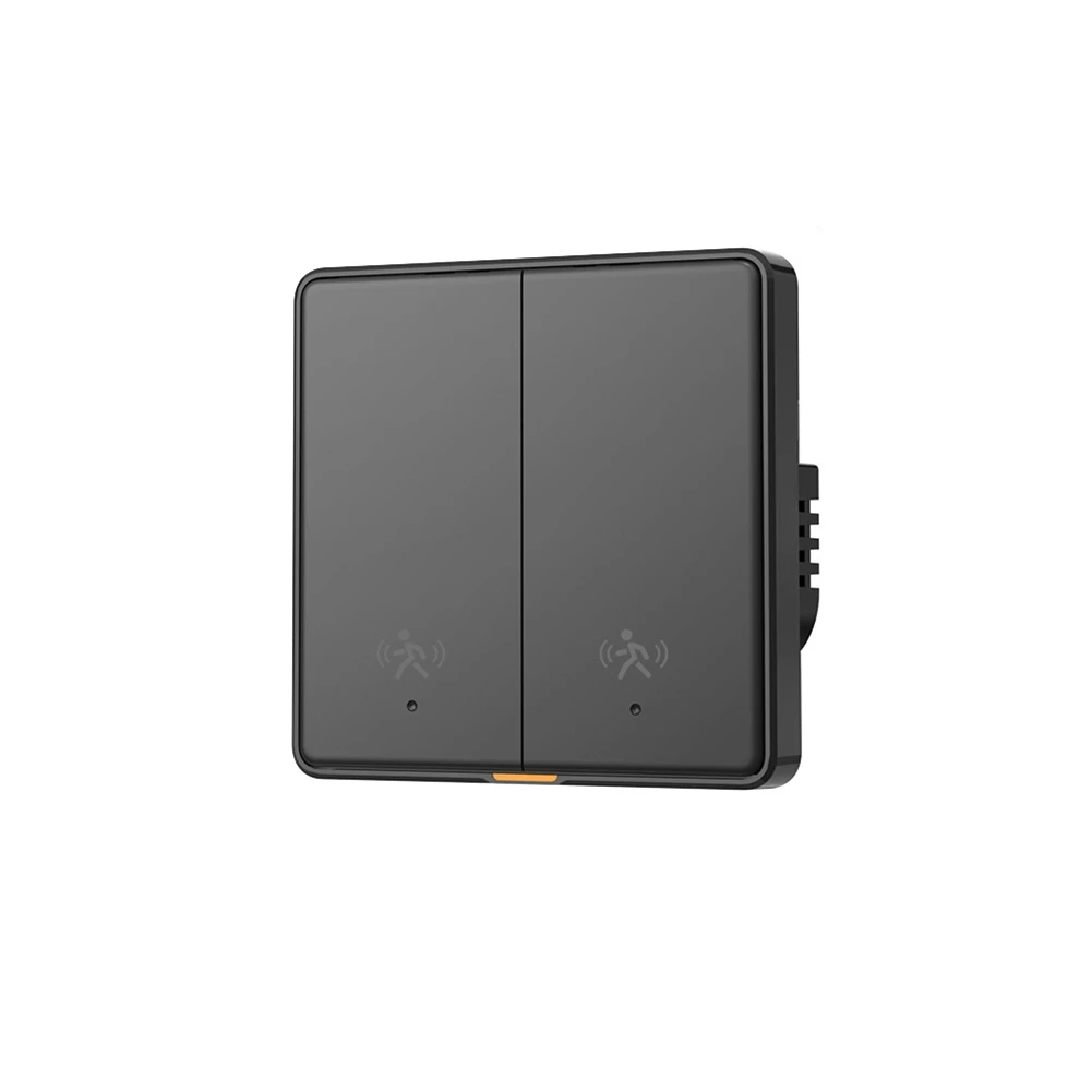 T28C Tuya Smart WIFI Light Switch with 5M Radar Human Motion Detection Alarm Sensor No Need Neutral Wire Switch 2Gang