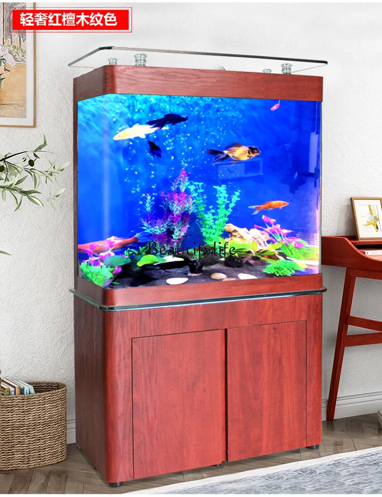 

Water-free fish tank living room small ecological aquarium bottom filter medium-sized oxygenation silent landscaping