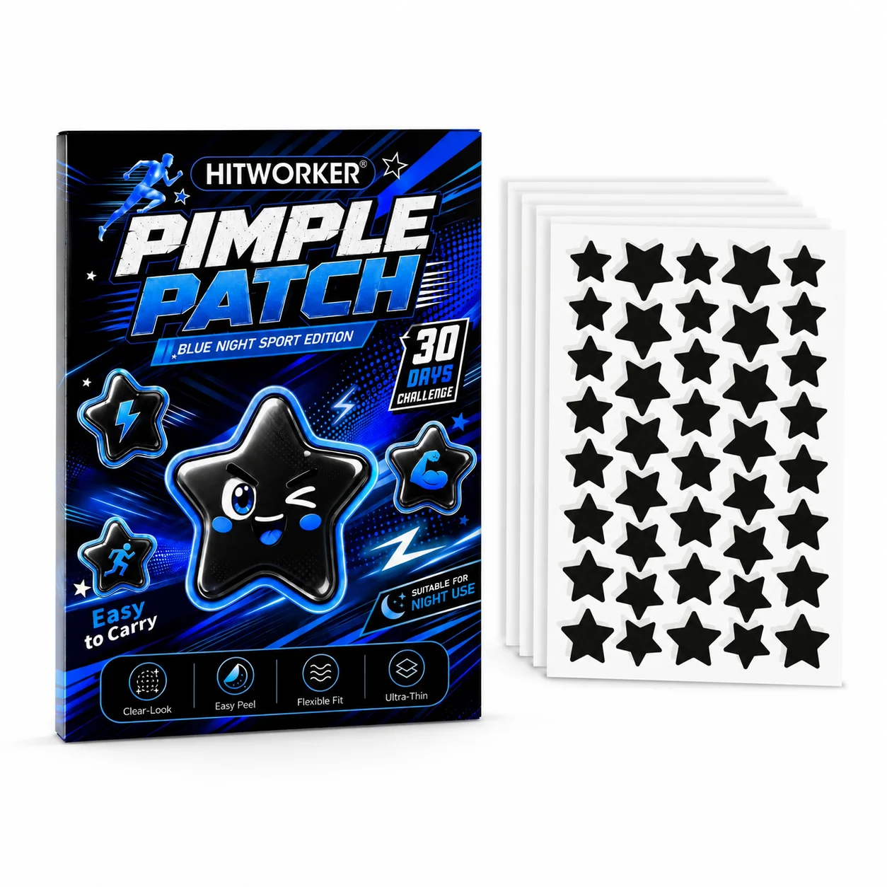 200PCS Pimple Cover Patches, Clear-Look Hydrocolloid Beauty Patches For Day And Night Use, Cute Star Patch Easy Peel Spot Cover