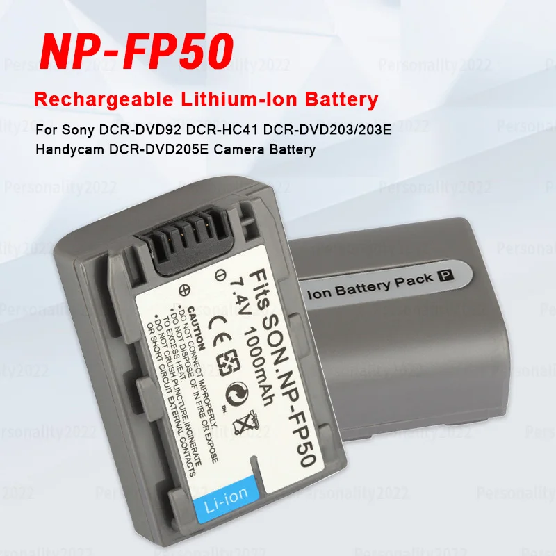 

NP-FP50 Battery NPFP50 1000mAh 7.4V for Sony NP FP50 DCR DVD92 HC21 HC40 HC16 DVD-HC30 SR40 FP60 FP70 Digital Camera Batteries