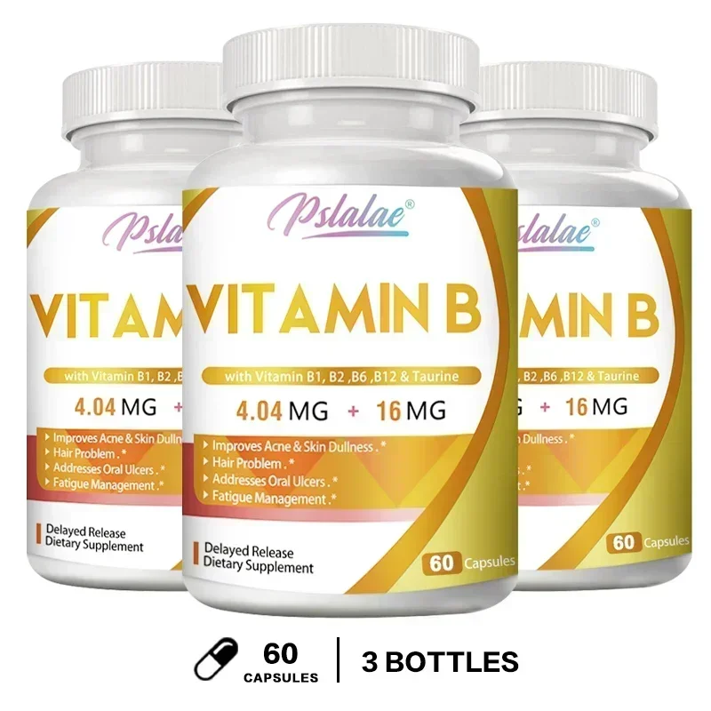 Vitamin B Capsules - B-complex Vitamin Supplement To Support Energy Metabolism, Nervous System Support, Brain, Heart HealthSuppl