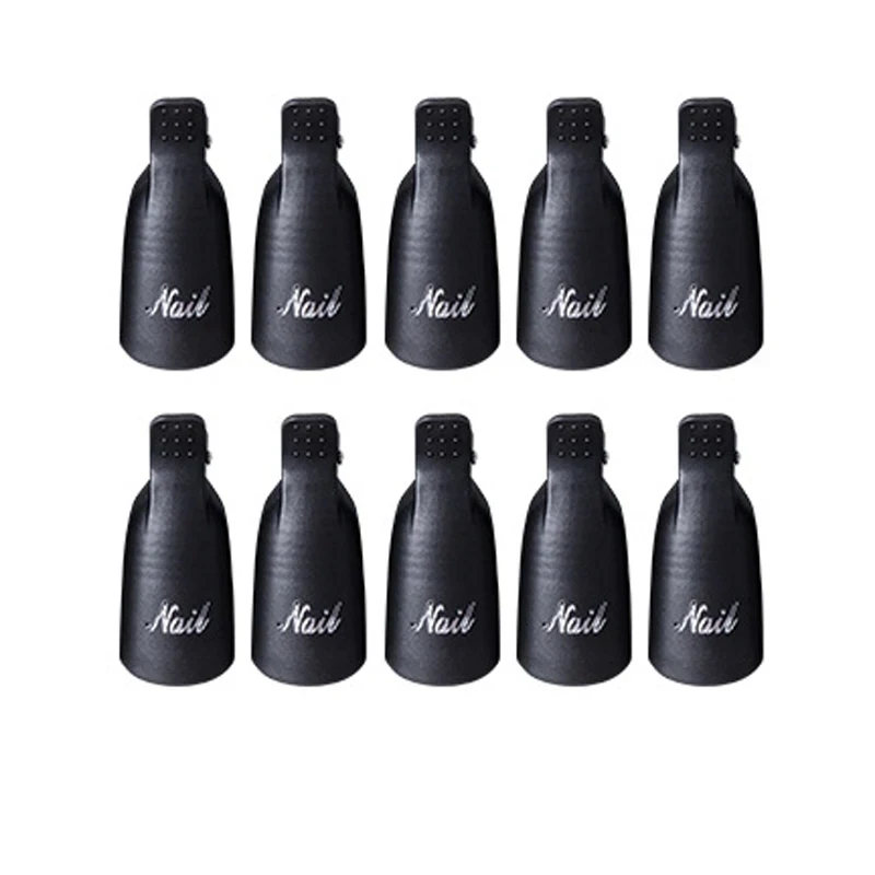10 Teile/beutel Bunte Acryl Maniküre Kunst Getaucht Kappe Clip Nagel Reinigung Maniküre Uv Gel Nagellack Getaucht Verpackung Werkzeug Finger