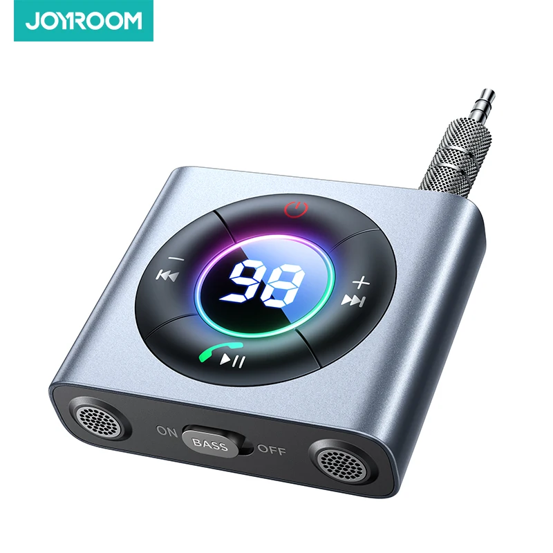 

Joyroom Bluetooth 5.3 AUX Car Adapter Dual Mics HiFi Deep Bass Sound Noise Cancelling Bluetooth Receiver Car Music Hands-Free