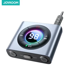 Joyroom 블루투스 5.3 AUX 자동차 어댑터, 듀얼 마이크, HiFi 딥 베이스 사운드, 노이즈 캔슬링, 블루투스 리시버, 자동차 음악 핸즈프리