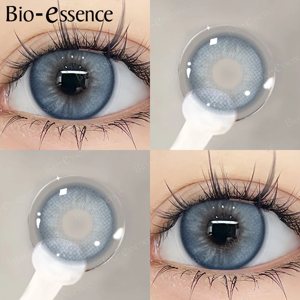 Bio-essence 1 Pair Big Eye Korean Lenses Colored Contact Lenses with Degree Myopia Lenses Green Lenses Black Lenses Prescription