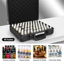 Evemodel Model Paint Bottle Organizer Carrying Suitcase for Tattoo Liquid,Pigment,Alcohol Ink,Essential Oils,Food Color SN08