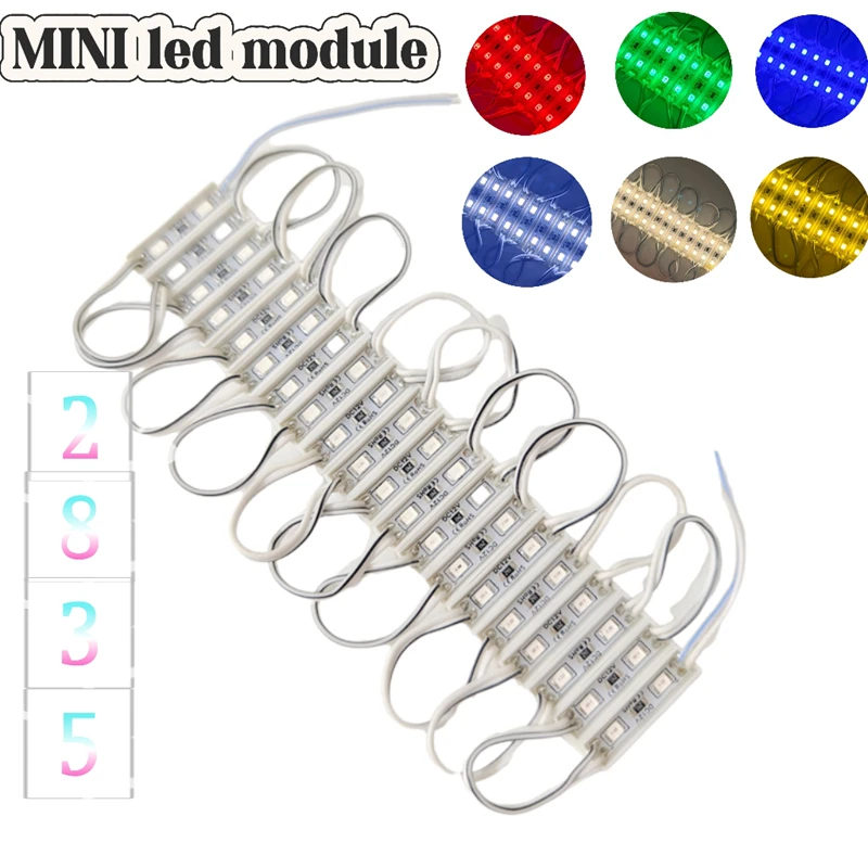 20 個 LED モジュール 2835 SMD 0.4W DC 12V 2 LED バックライト防水 IP65 LED サイン照明赤緑青黄白