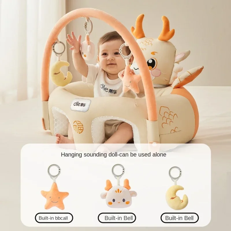 Learn To Sit Soft Baby Chair,Do Not Hurt The Spine Training Baby Seats and Sofas,Dragon Year Kids Sofa Chair with Toy Game Stand