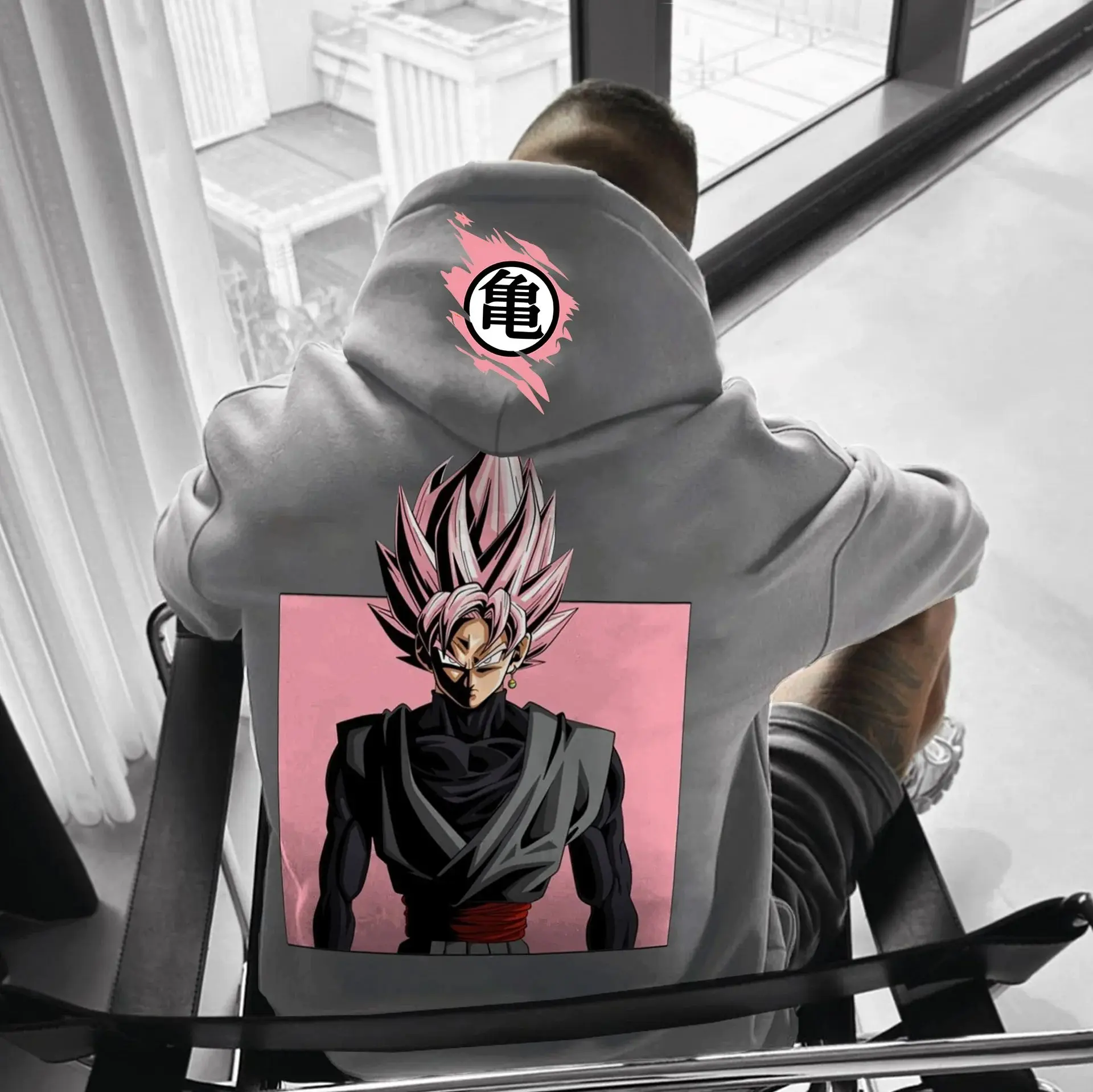 

Толстовка с капюшоном с принтом Dragon Ball в стиле аниме, осенняя модная повседневная мужская одежда большого размера, женский пуловер с длинными рукавами, свитер, топы