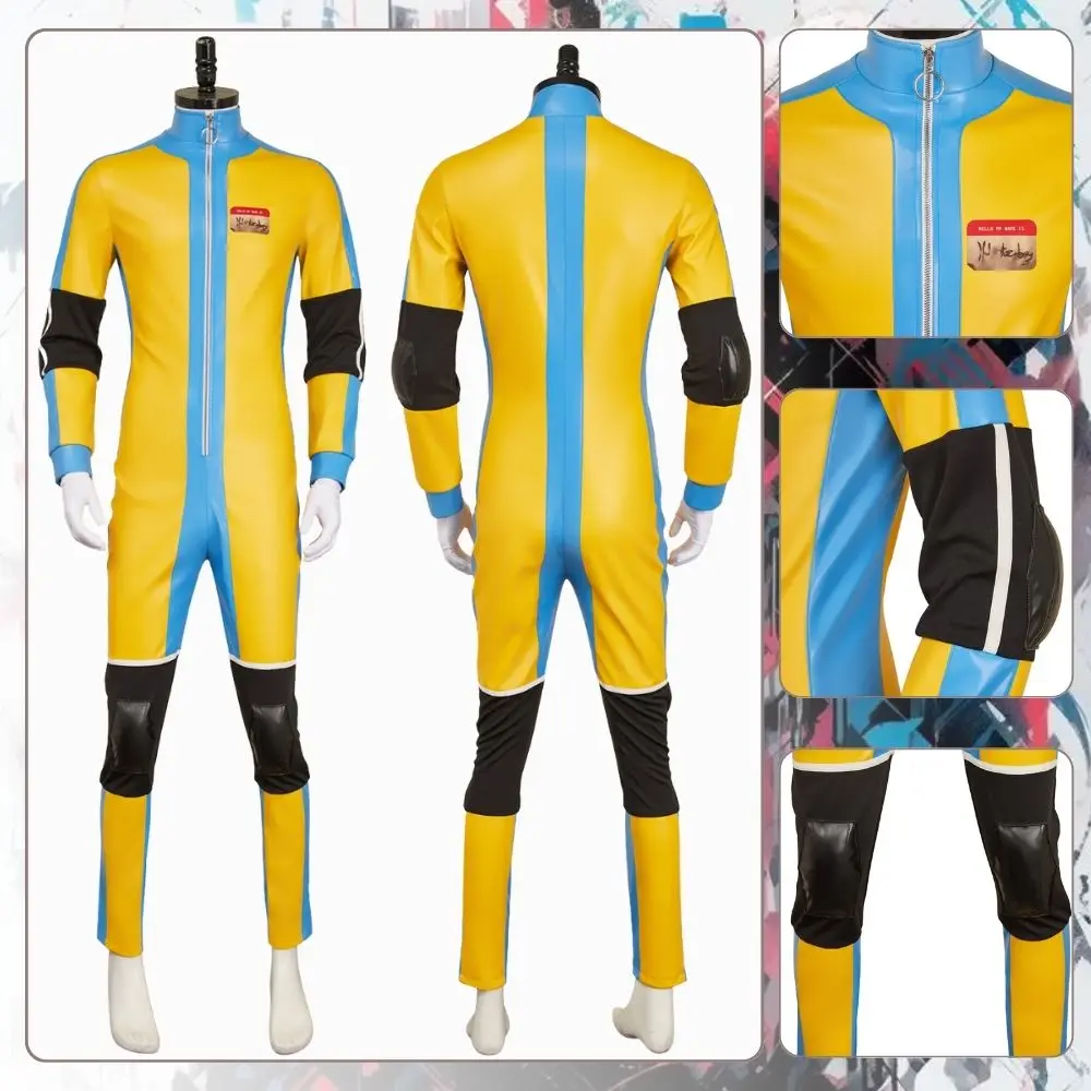 

Dispatched Waterboy Cosplay Jumpsuit Costume Disguise for Adult Men Leather Bodysuit Roleplay Outfits Halloween Carnival Suit