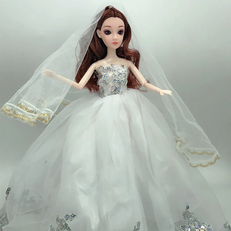 

30cm Doll Multi Joint Princess Changing Doll Full Inclusive Dress Wedding Dress 6 Pt Bjd Doll Accessories