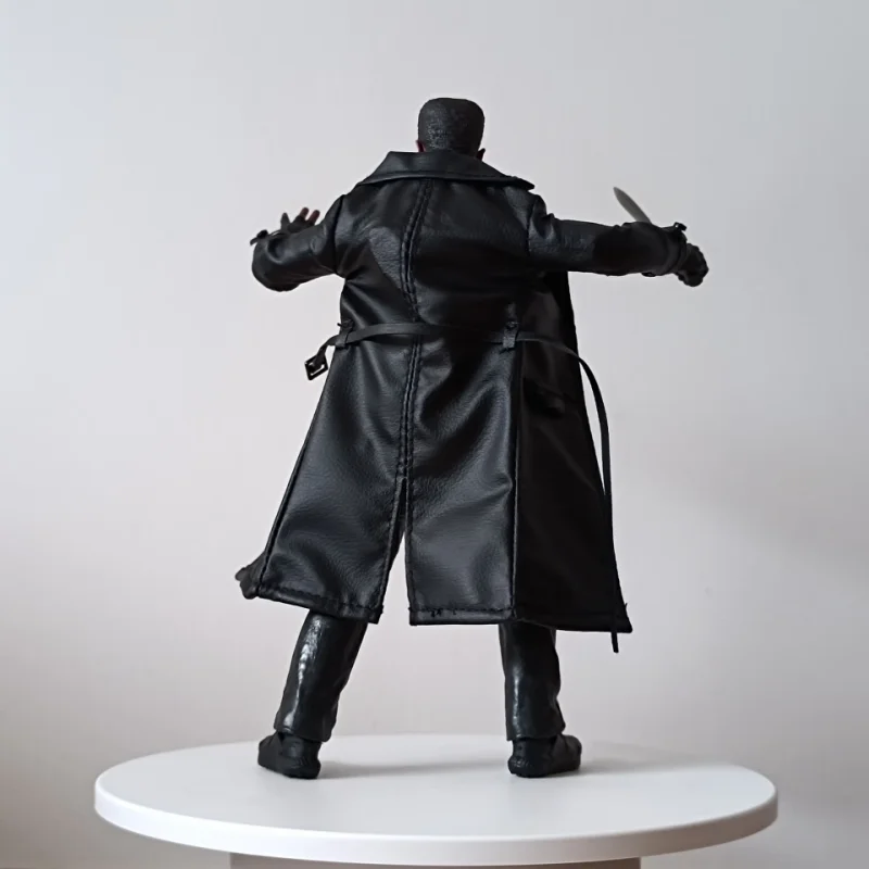 1/12 Scale Male Soldier Black Trend Mid-length Leather Trench Coat Clothes for 12'' Action Figures Accessories Body Model