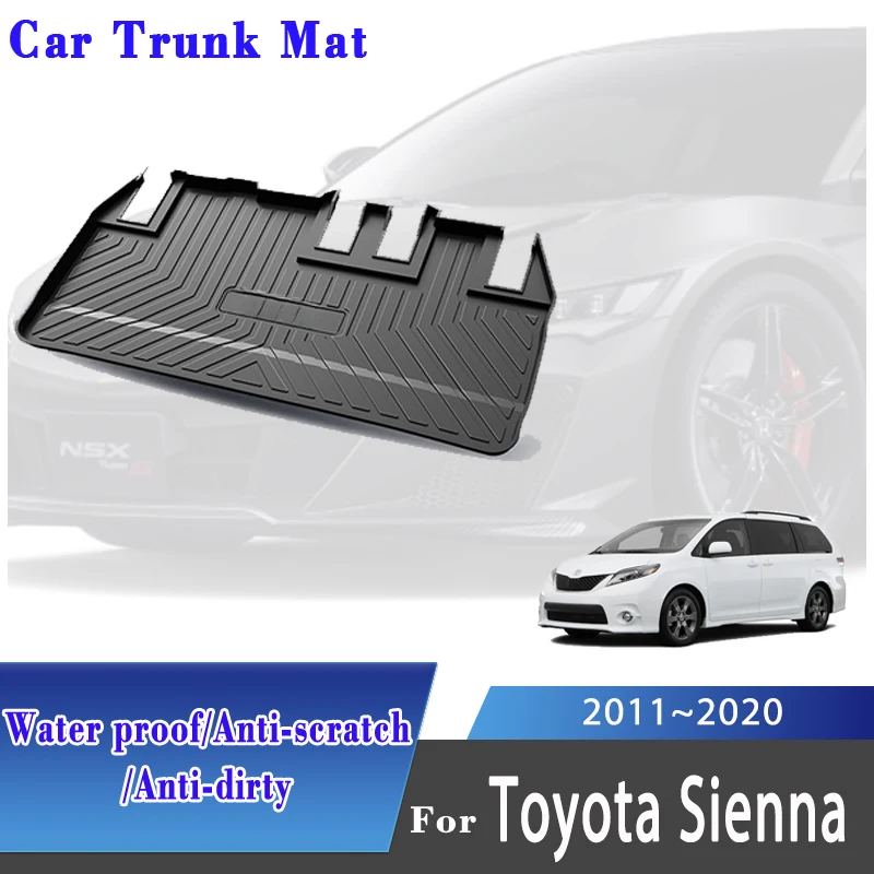 TPE Car Boot Mat For Toyota Sienna XL40 2011 2012 2013 2014 2015~2020 Waterproof Car Rear Trunk Storage Pad Rug Auto Accessories