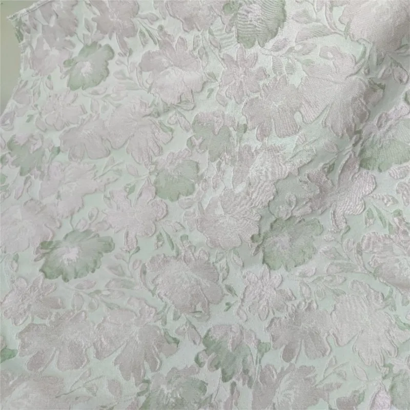 Yarn-dyed embossed flower jacquard fabric with woven for women's dresses shoes and bags 2