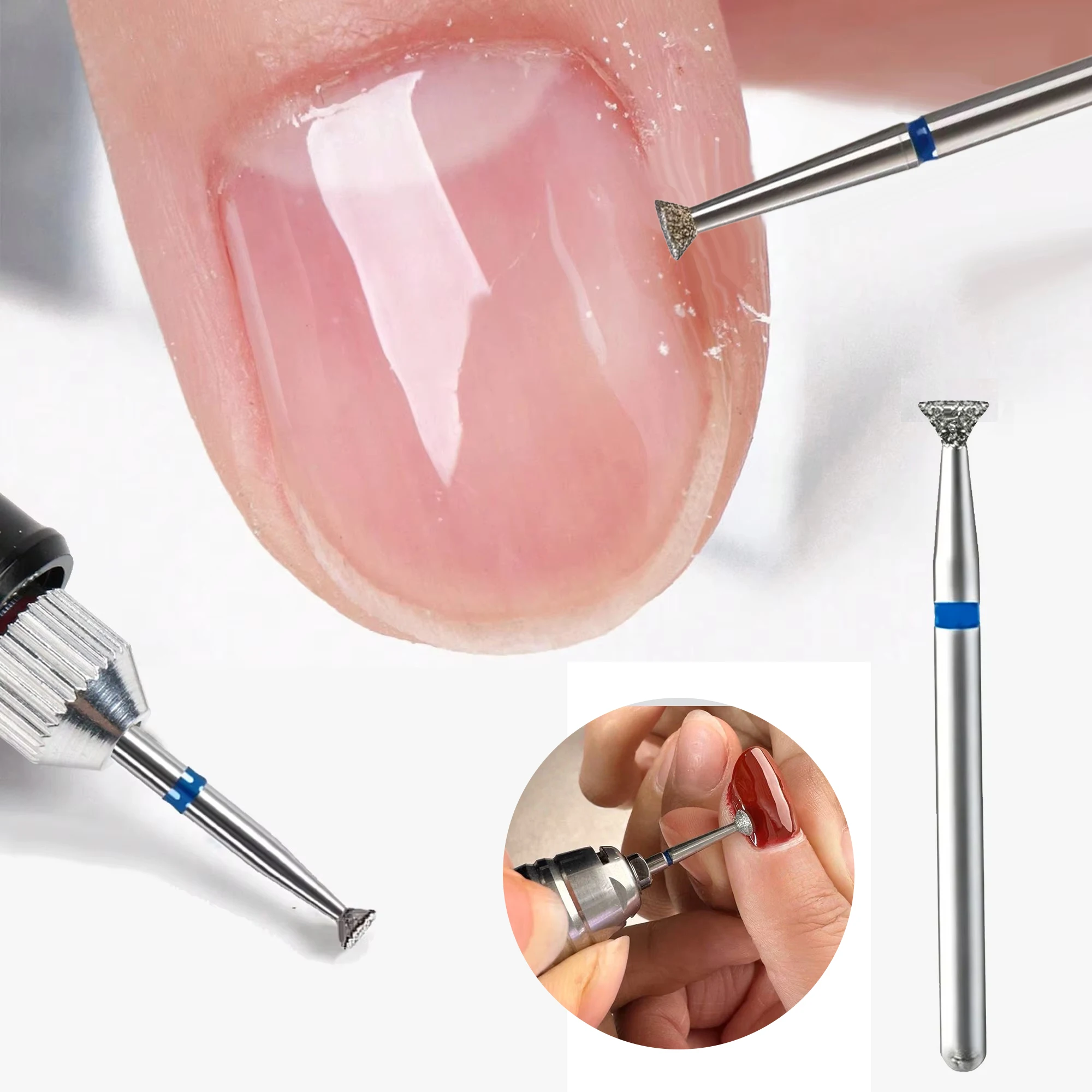 Small Disc-Shaped Diamond Grinding Bit; Rotary Bit for Russian-Style Cuticle Prep (Gel Removal); Accessory for Electric Nail Dri