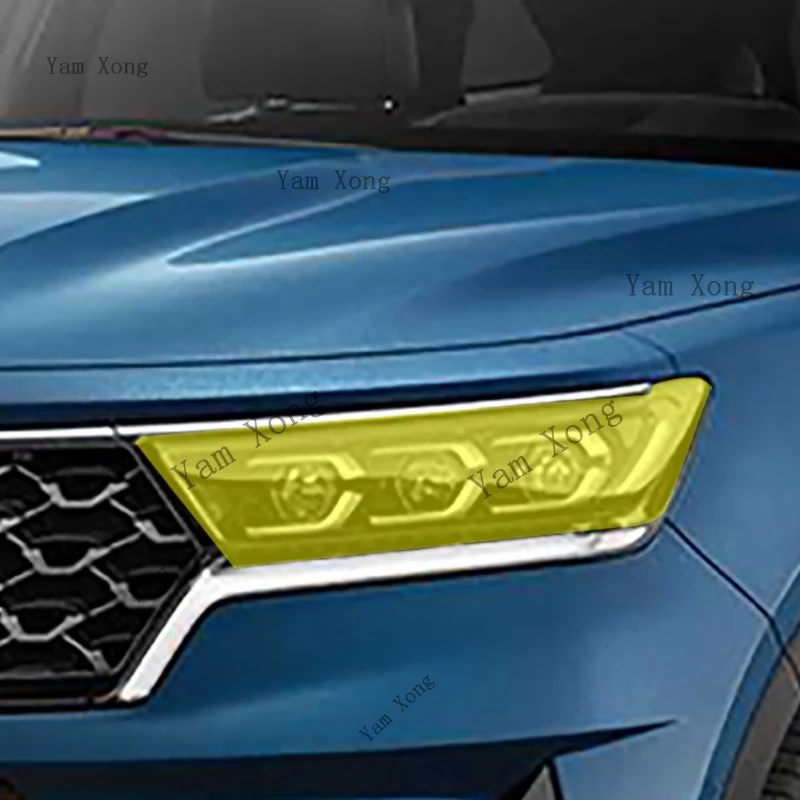 

KIA SORENTER 2021-2025 Front Headlight Protective TPU Sticker Transparent Smoked Black Car Styling Instrument Panel Decoration