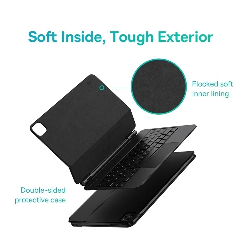 Vai! Custodia con tastiera wireless Bluetooth per tastiera magnetica iPad Pro per iPad Air 5 4 Custodia per tablet Tastiera pieghevole con trackpad