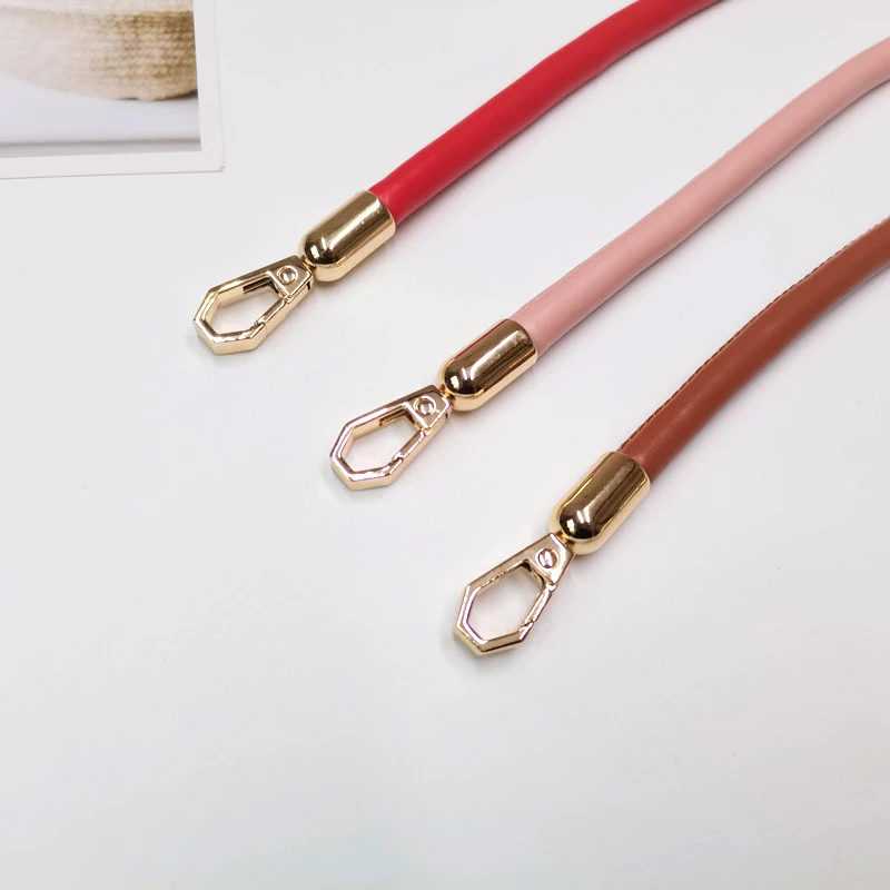 10MM/50CM PU Leather Bag Strap Handbags Handles For Handbag Short Bag Strap Purse Strap Golden Buckle Replacement Bag Belt Band