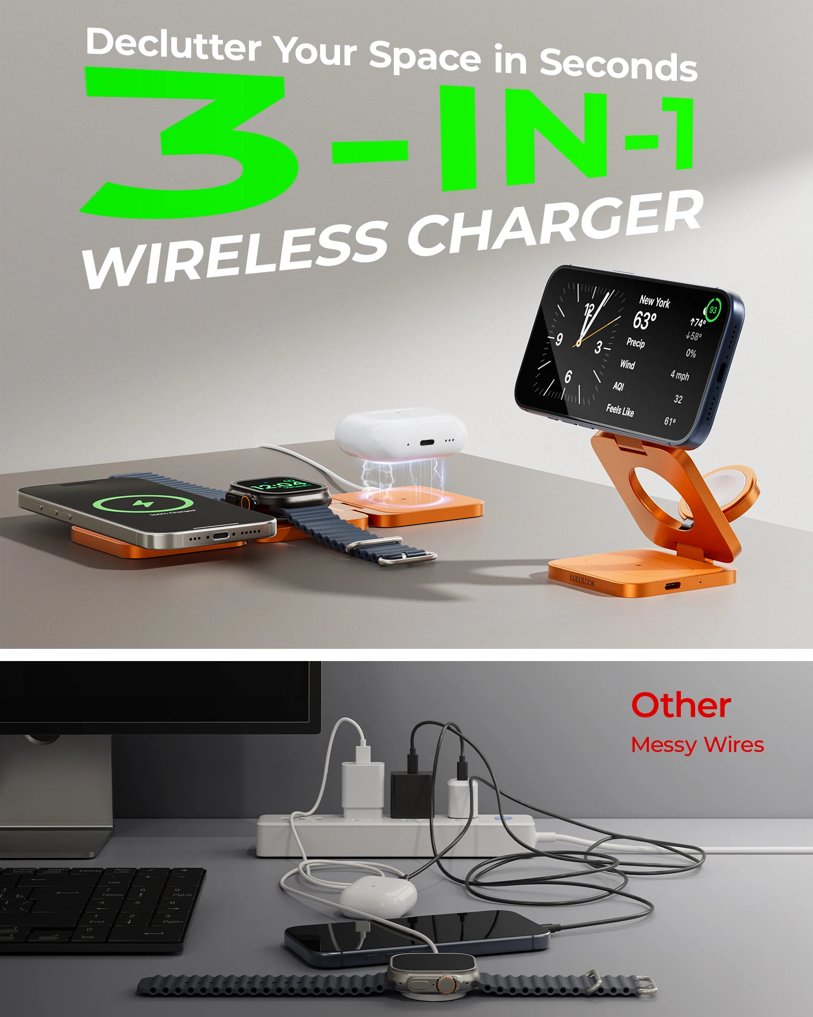 Station de charge 3 en 1 pour  - Wireless Charger Watch avis et prix