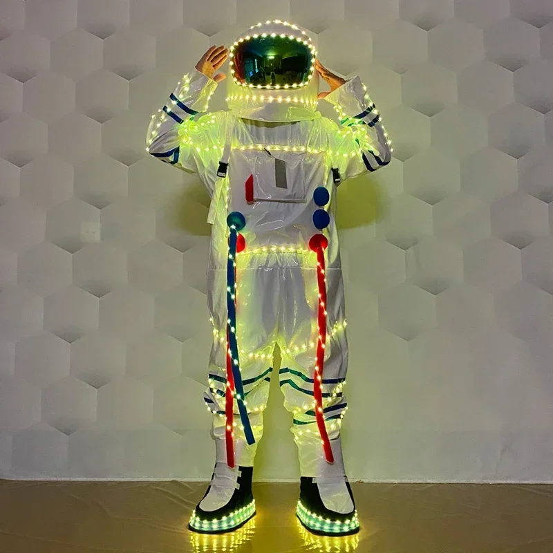 Light up  Festival Party event outfit LED Space Suit Dance Performance Wear Interactive Atmosphere Luminescent Costume Props