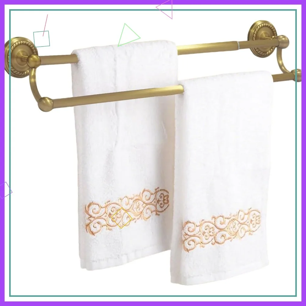 

Антикварная латунная настенная вешалка для полотенец, регулируемая для расстояния между отверстиями 14-25 дюймов, сверхпрочная, нержавеющая, для ванной комнаты