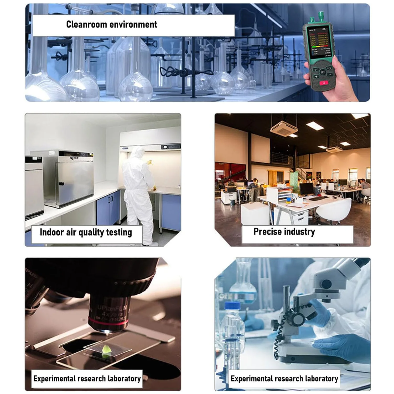 

PM25 PM10 Gas Multifunction Handheld Air Quality Detector Dust Particle Temp Humidity Meter JD3000
