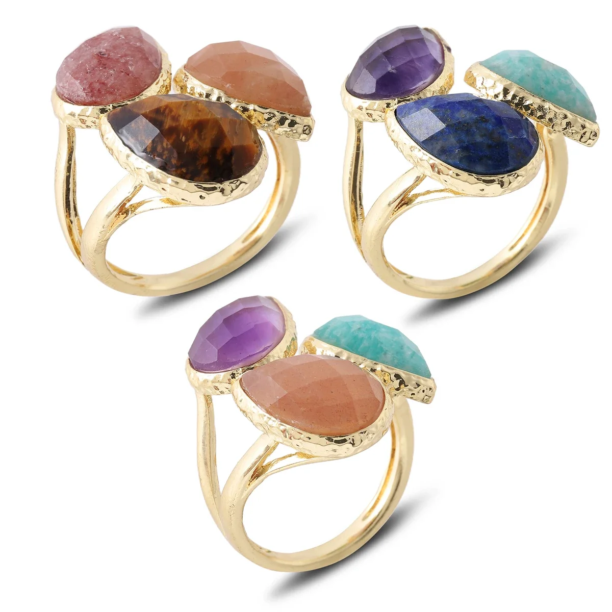 

Natural gemstone women's ring Bohemian style jewelry ring suitable as a Valentine's Day Christmas gift for women