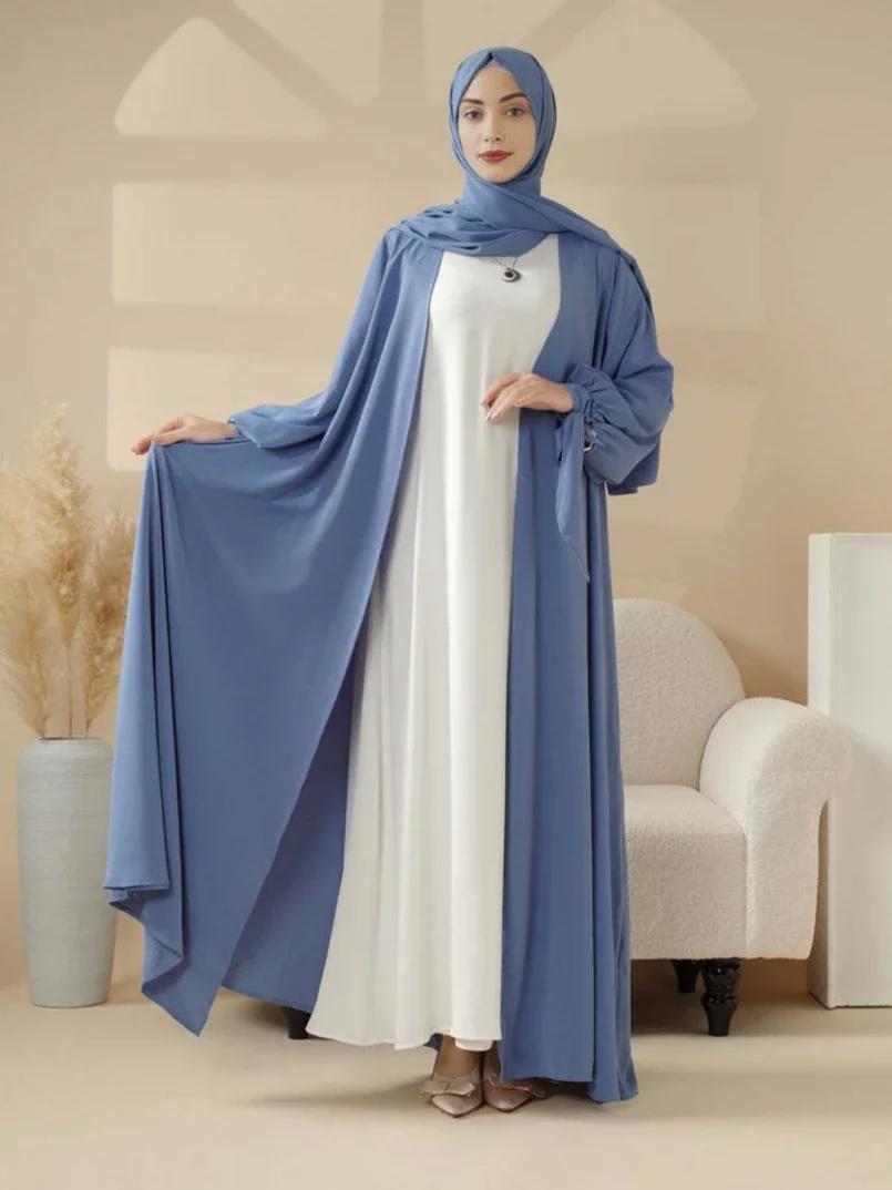 Eid Vrouwen Abaya Moslim Jurk Bandage Lace-up Vest Party Jalabiya Ramadan 2026 Vestidos Largos Arabische Lange Gewaad Marokko kaftan