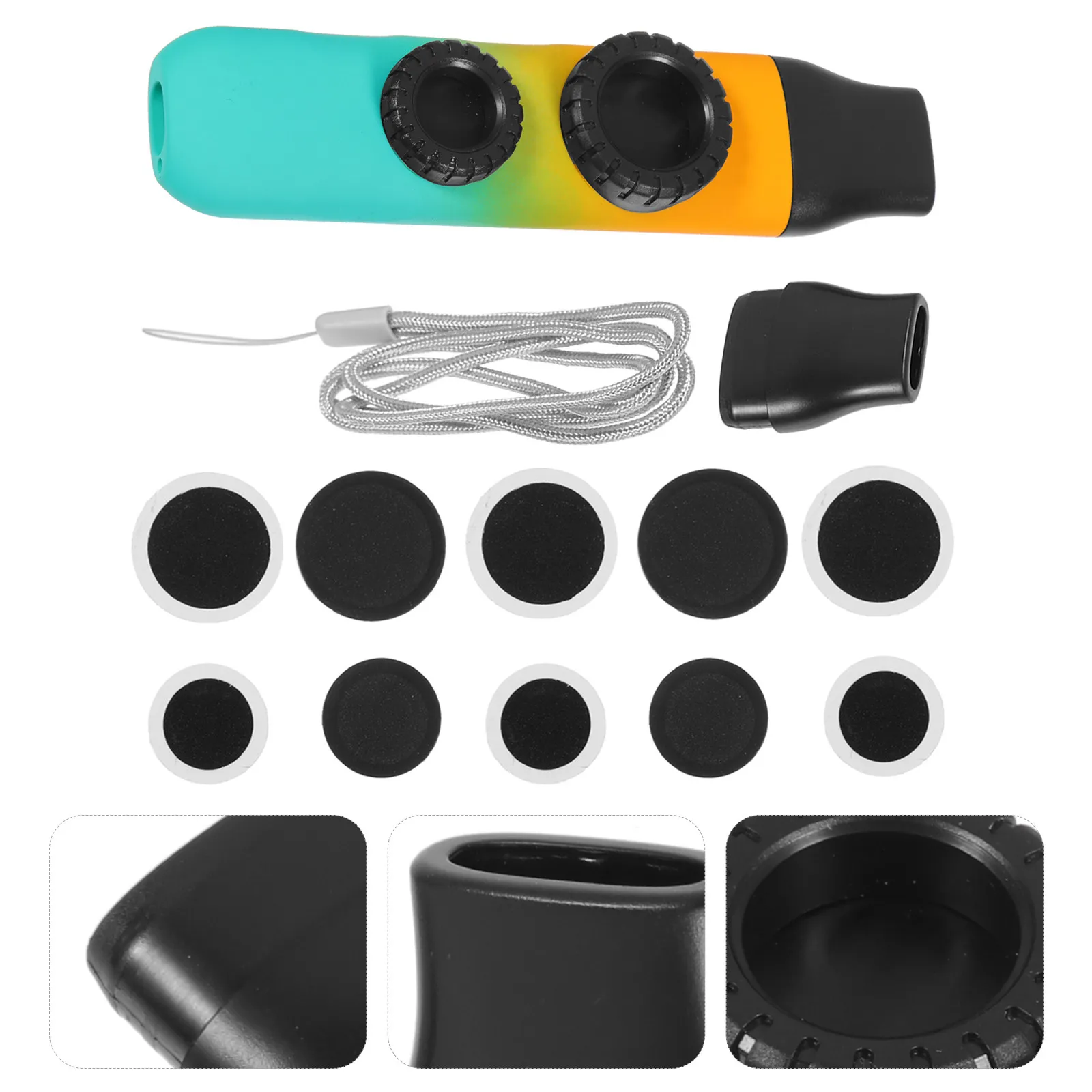 1 Juego de Kazoo de Color Degradado para Adultos, Instrumento Musical Portátil y Ligero con Cuerda, Fácil de Aprender, Compañero de Guitarra y Ukelele
