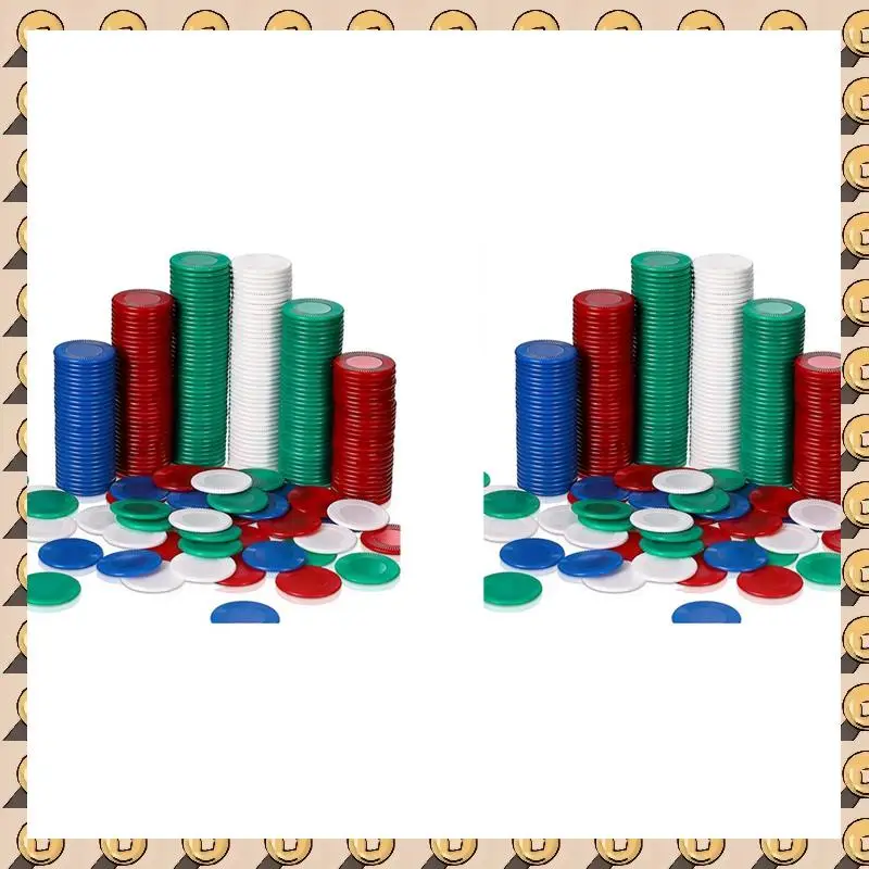 A003 800 قطعة من رقائق البوكر البلاستيكية، 4 ألوان، بطاقة عداد للعب الألعاب، بطاقة رقائق ألعاب البنغو، 3