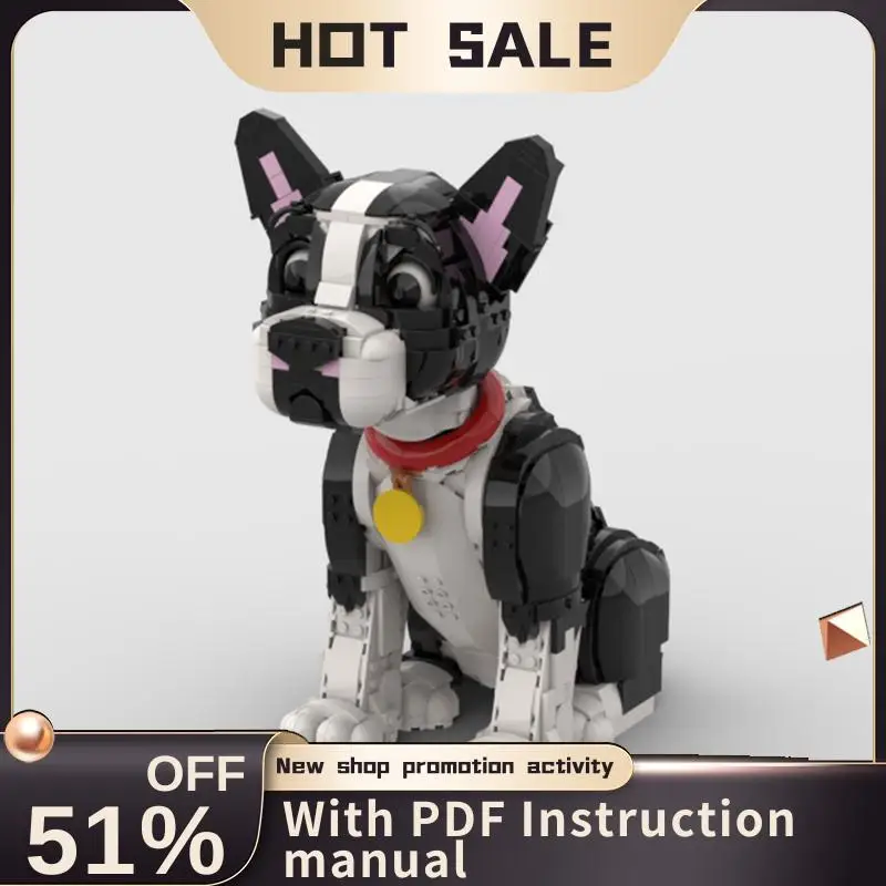 

New 1686Pcs Popular Dog Series Moc Boston Terrier Model Building Blocks Diy Creative Ideas Bricks Toys Birthday Christmas Gift