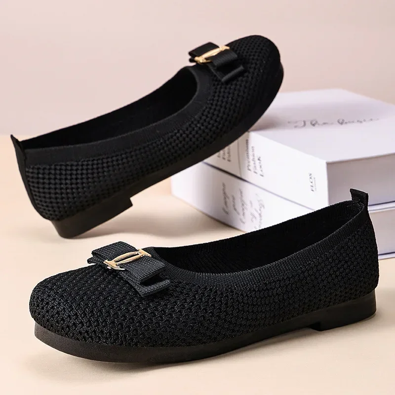 

Новая женская обувь больших размеров, модная сетчатая дышащая мягкая подошва, нескользящая повседневная обувь на плоской подошве