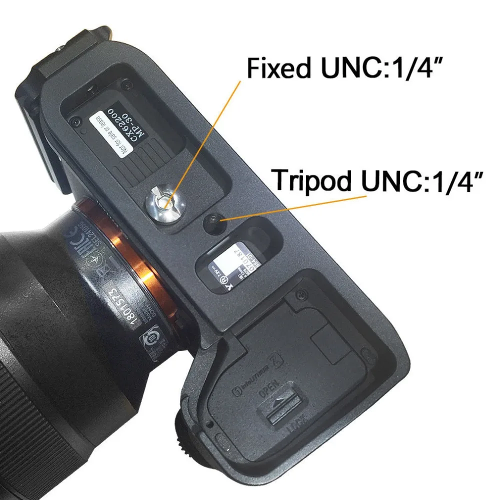 Soporte de placa en L de liberación rápida, empuñadura para Sony Alpha A9, A7III, A7RIII, A7M3, A7RM3, cabeza de trípode Arca Swiss