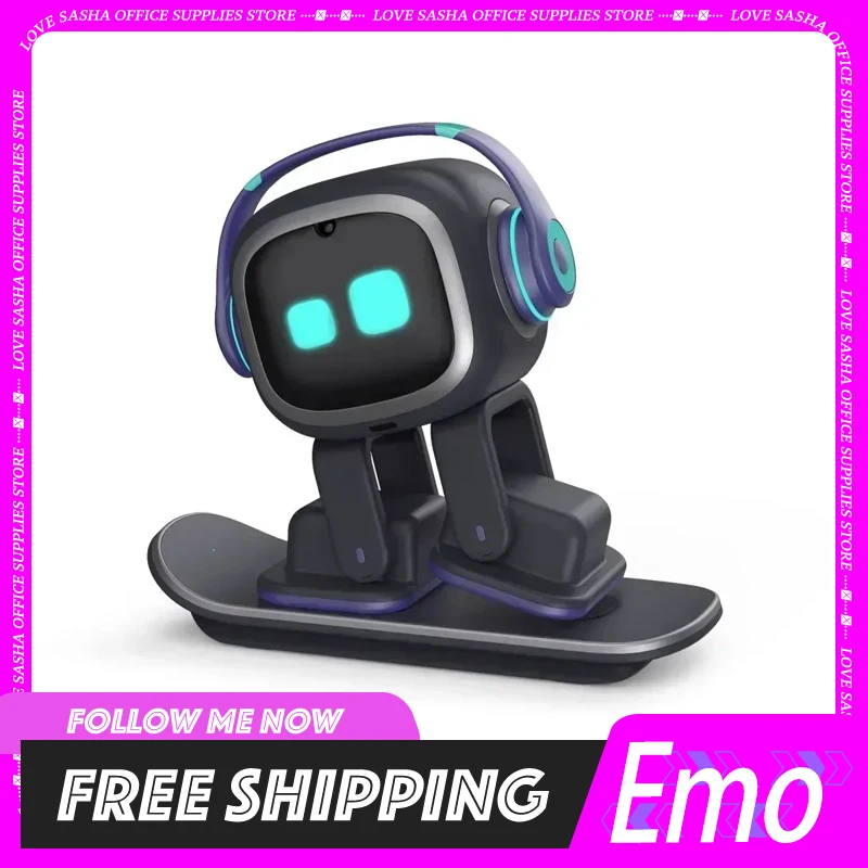 

Emo Robot Toy Intelligent Voice Ai Interaction Accompany Emotional Children Electronic Pet Emopet For Desktop Ai Face Recognitio