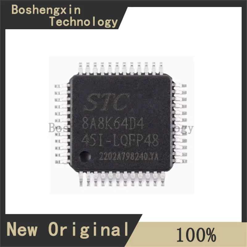 2Pcs STC8A8K64D4-45I-LQFP48 1T8051 microprocessor single chip microprocessor STC8A8K64D4-45I
