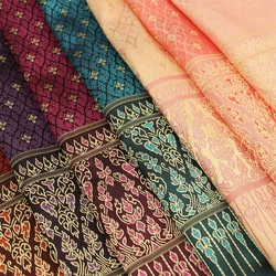 50X100Cm Dai Thai Ethnic Traditional Costume Fabric Southeast Asia Brocade Woven Straight Skirt Sew Diy Fabric Skirt Tube Dress