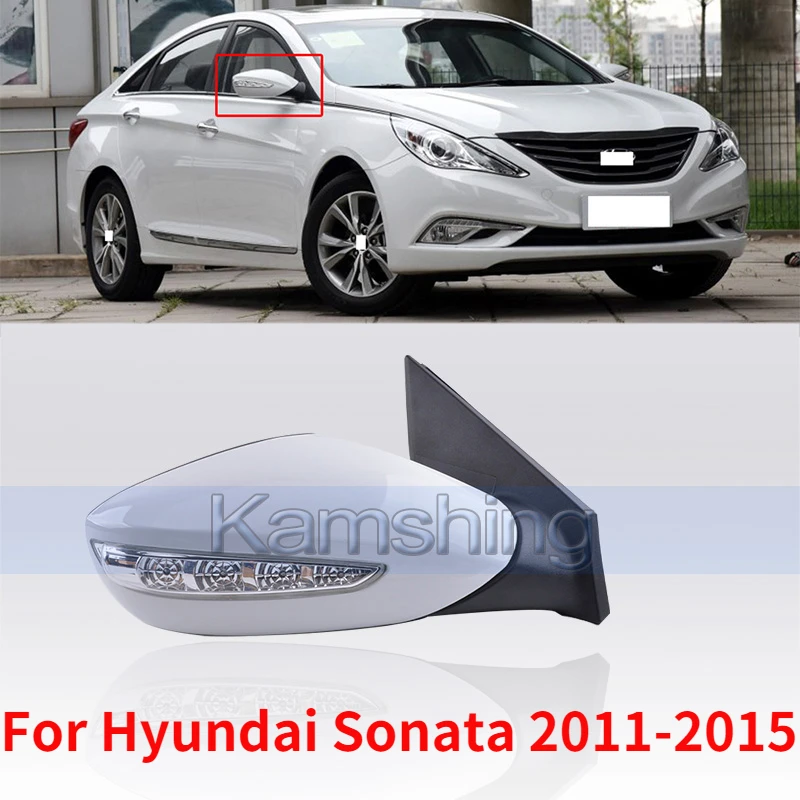 

CAPQX 5/8 wire For Hyundai Sonata 2011-2015 Side Rearview Mirror Rear View Reverse Mirror with LED Indicator Turn Signal Light