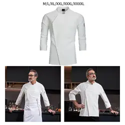 Chef Coat Stand Collar Chef Clothes Chef Jacket for Kitchen Caterers Restaurant