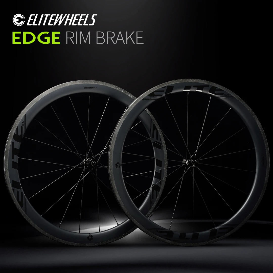 

Колесный комплект ELITEWHEELS EDGE 40/50 мм, сверхлегкий карбоновый, 1291 г, для шоссейных велосипедов, ободные тормоза, система Ratchet 36T, Wing, 20 спиц