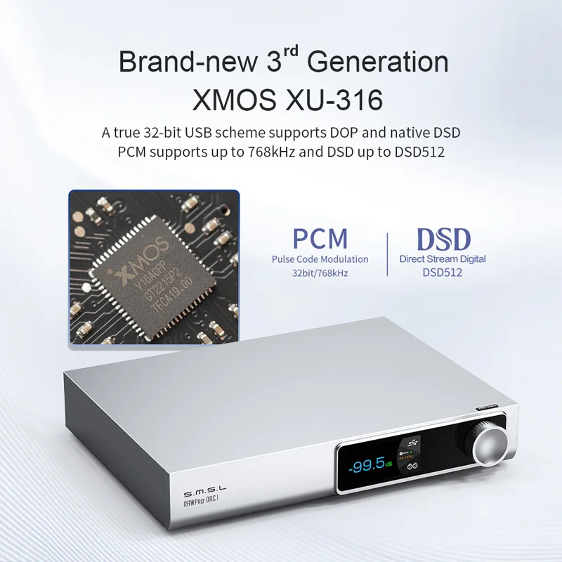 SMSL RAWPro-DAC1 فك MQA MQA-CD ES9039MSPro بلوتوث 5.1 دعم LDAC DSD512 PCM 32Bit/768 كيلو هرتز DAC1 RAW PRO DAC1