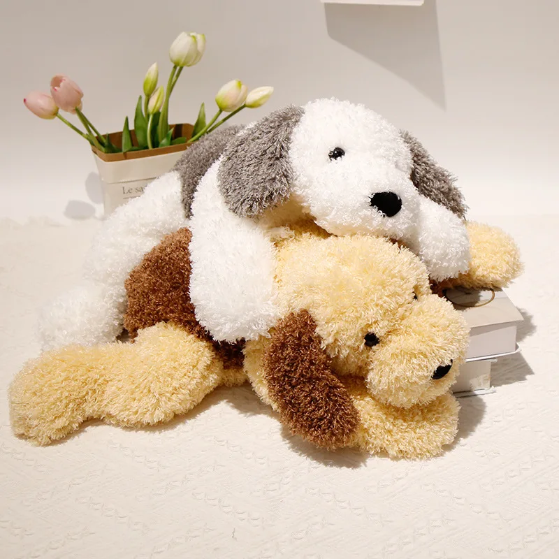 50cm Two Tone Curly Dog Plush Toy Figurine Cute Animal Soft Pillow Doll Stuffed Animals Decoration Girl Birthday Christmas Gifts