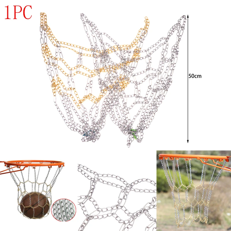 

Galvanized Chain Basketball Net Metal Chain Basket Frame Basketball Target Net Sports Rims Rustproof Outdoor Basketball Net