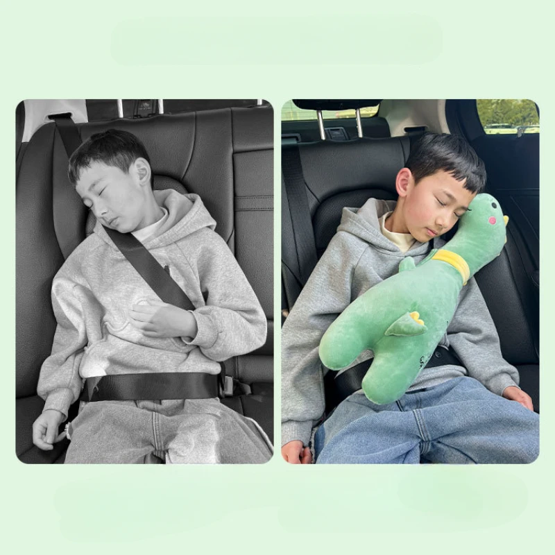 Car Seat Shoulder Pad with Cartoon Pet Design for Children To Prevent Strangling and Sleep Aid Travel Accessories  Car Pillow
