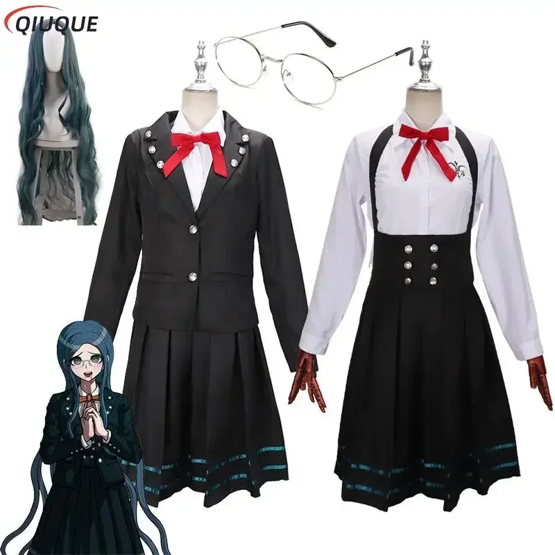 

Danganronpa V3 Shirogane Tsumugi cosplay costume wig glasses women JK uniform game anime Halloween party suits