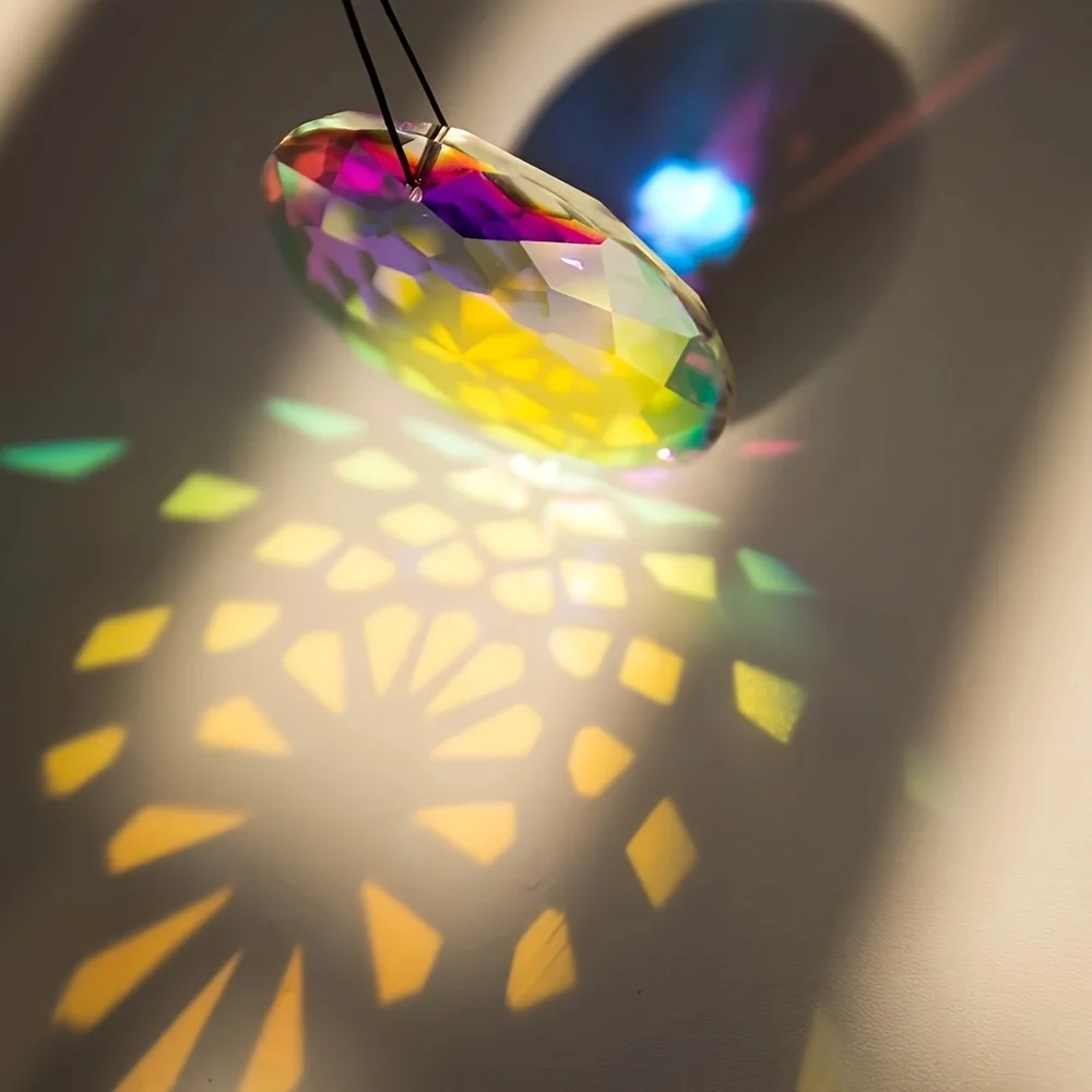artificial crystal sun catcher, rainbow-colored hanging sun catcher ball prism, made for indoor and outdoor decorative window