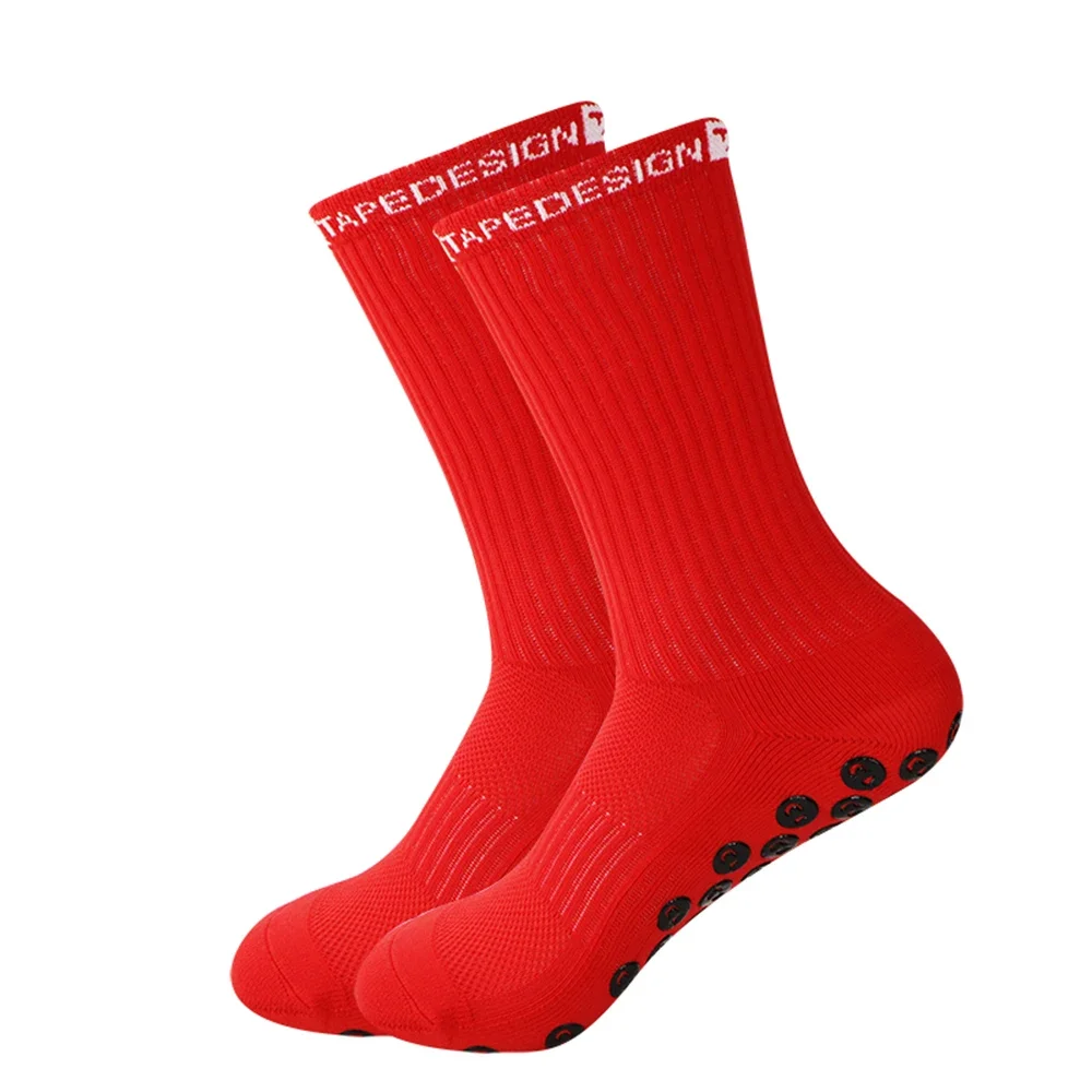 1 Pair Men\'s Non Slip Soccer Socks Breathable Knee Length Towel Bottom Cycling Hiking Soccer Socks
