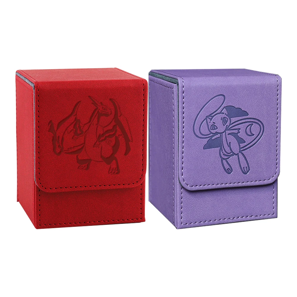 

Diy Self Made Ptcg Charizard Lugia Card Storage Box Ptcg Gardevoir Snorlax High-End Leather Magnetic Card Box Gift Toys