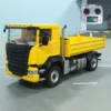 1/14 4x4 금속 RC 유압 덤퍼 자동차 라디오 제어 덤프 트럭 3 속도 전송 페인트 완료 티퍼 사운드 라이트 모델 6